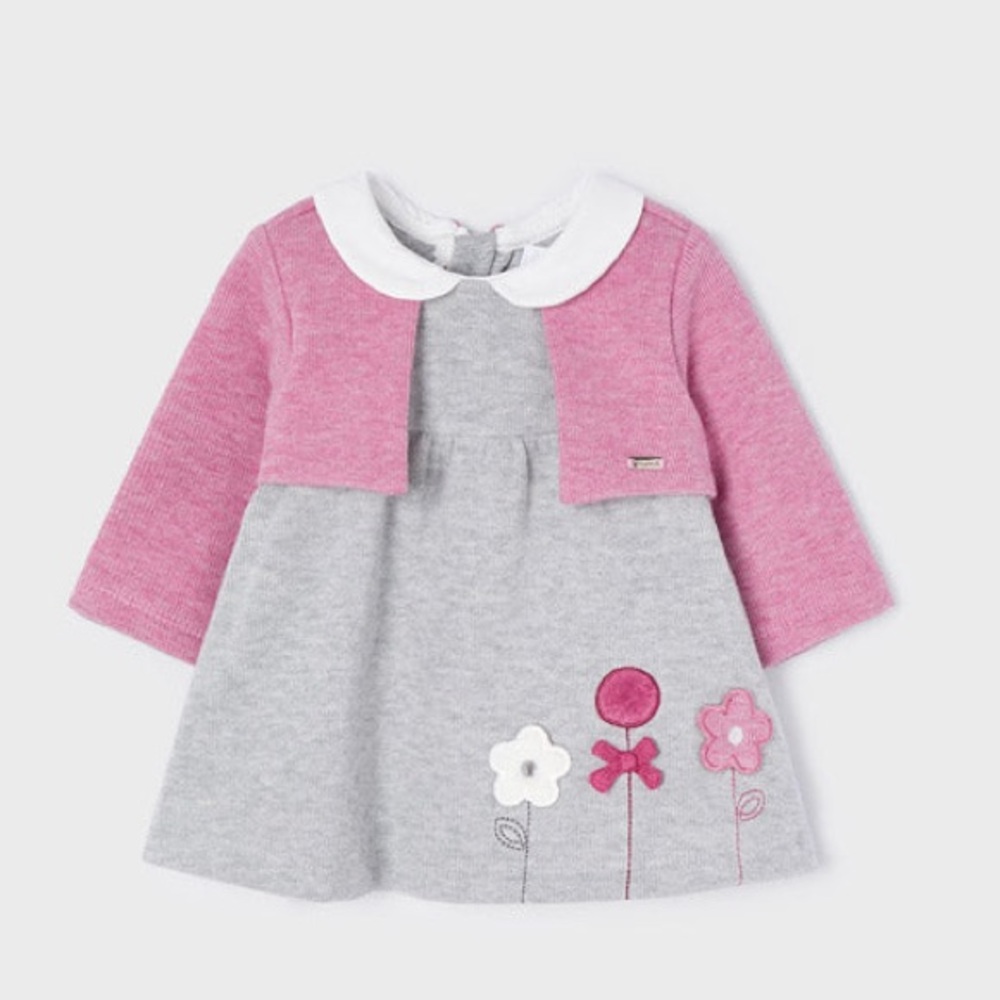 Mayoral Baby Dress with Knit Bolero – 6–9 Months (NWT)